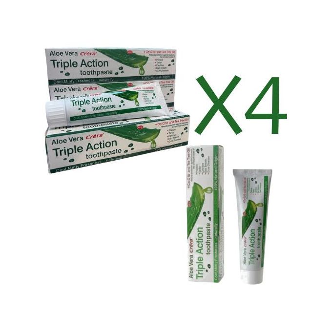 Generic 4PCS Natural Triple Action Toothpaste, Aloe Vera