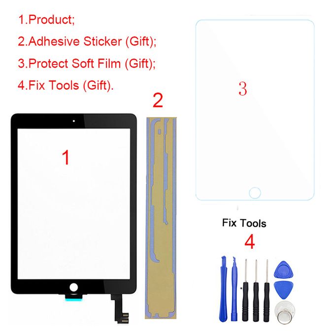 Generic 1Pcs Brand New For IPad Air 2 2nd Gen A1566 A1567 9.7 Touch Screen  Digitizer Outer Panel Front Glass Sensor Replacement