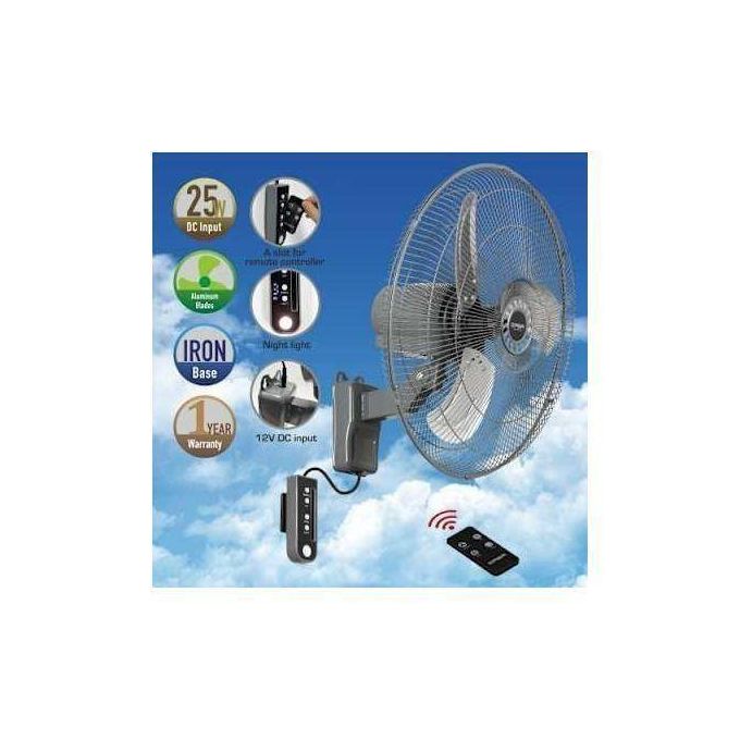 Qasa 18inches energy friendly AC/DC solar wall fan