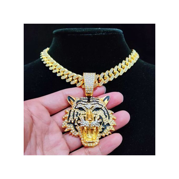 product_image_name-Fashion-Iced Out Cuban Link Choker With Clown Pendant- Silver-1