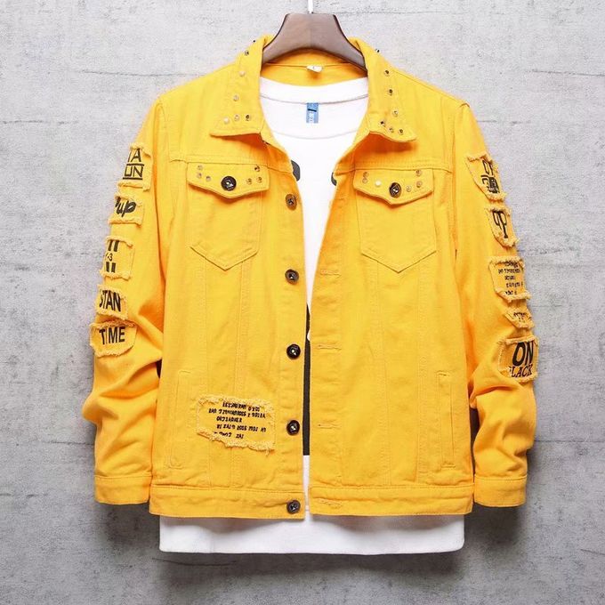 yellow jeans jacket