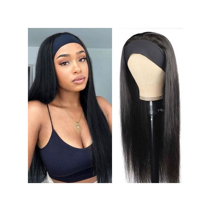 Hair wig with band top