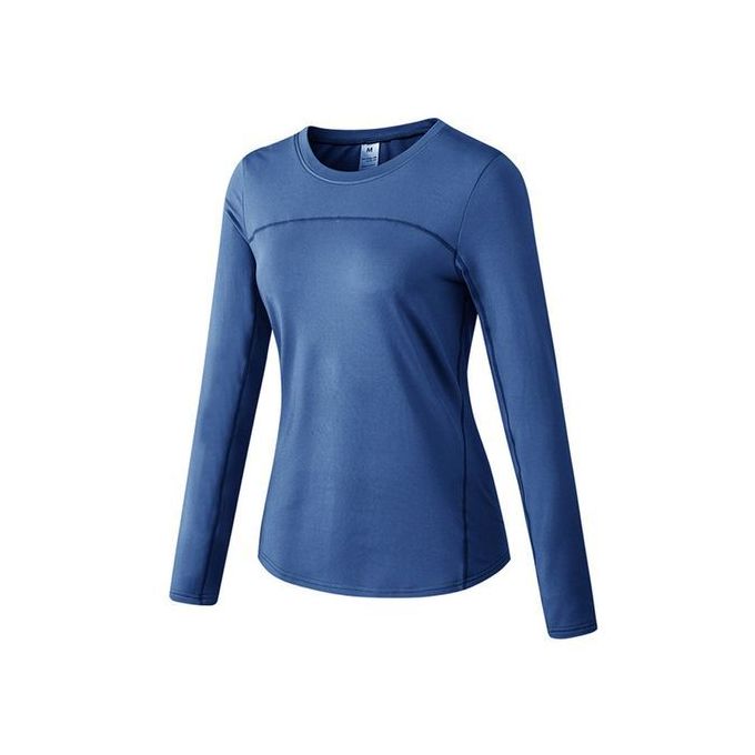 Fashion Women's Sport Tops,Autumn Long Sleeve Running Gym Yoga T-Shirt（Blue）