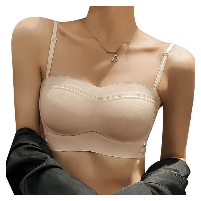 PANOEGSN Strapless Bras for Women Push Up Padded Bandeau Bra Plus Size  Seamless Non Slip Bralettes Crop Tube Top Bra – Yaxa Colombia