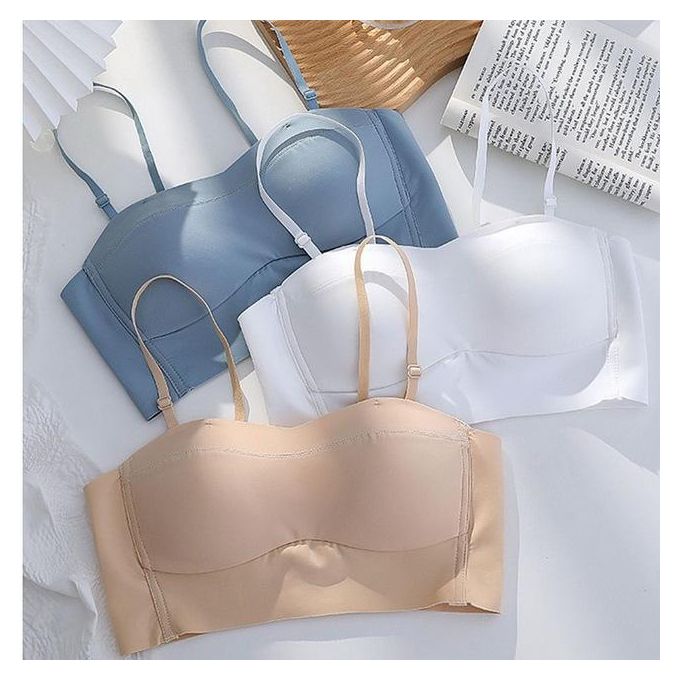 PMUYBHF Female Strapless Bras for Women Wireless Large Size Thin Wireless  Pure Cotton Bra Side Reduction Boneless Cotton Seamless Underwear for  Middle