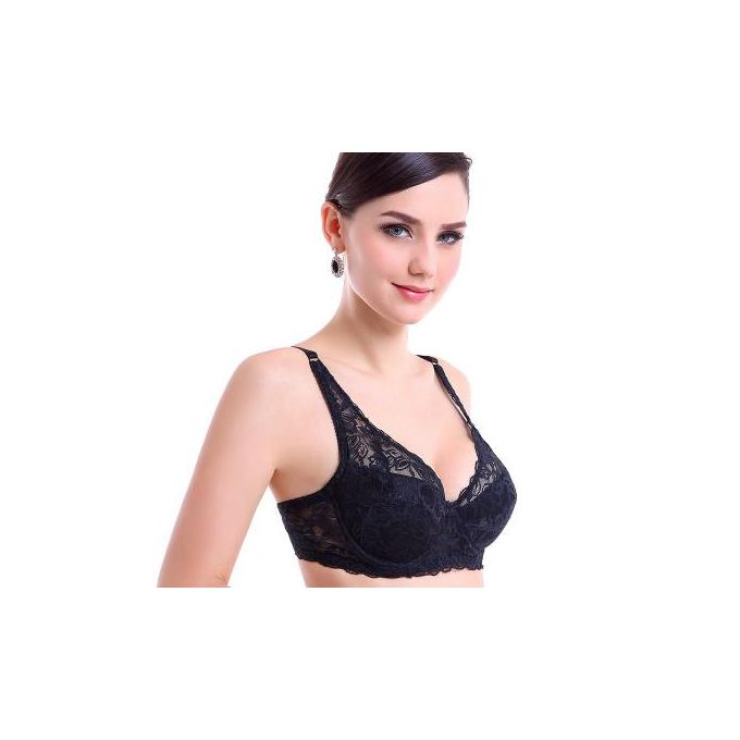 Transparent big size bra 34 36 38 40 42 44 46 B C D cup Brand women how out  lace push up bra ladies Lingeries C306