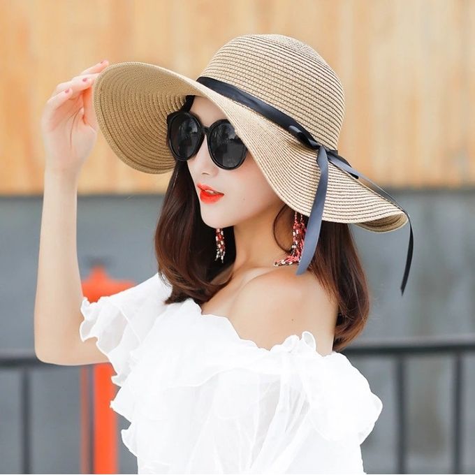 Summer 13cm Large Brim Women Sun Hat Fashion Wave Edge UV