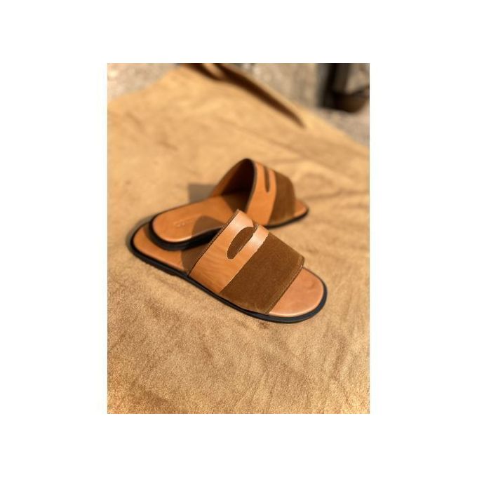 veekyf_footies - Brown Suede Palm Slippers For Both Males