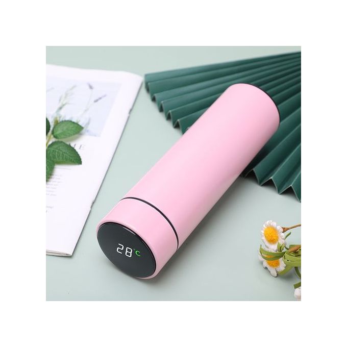 product_image_name-Generic-Smart Thermal Flask With LCD Touch Screen 500ML-Pink-1