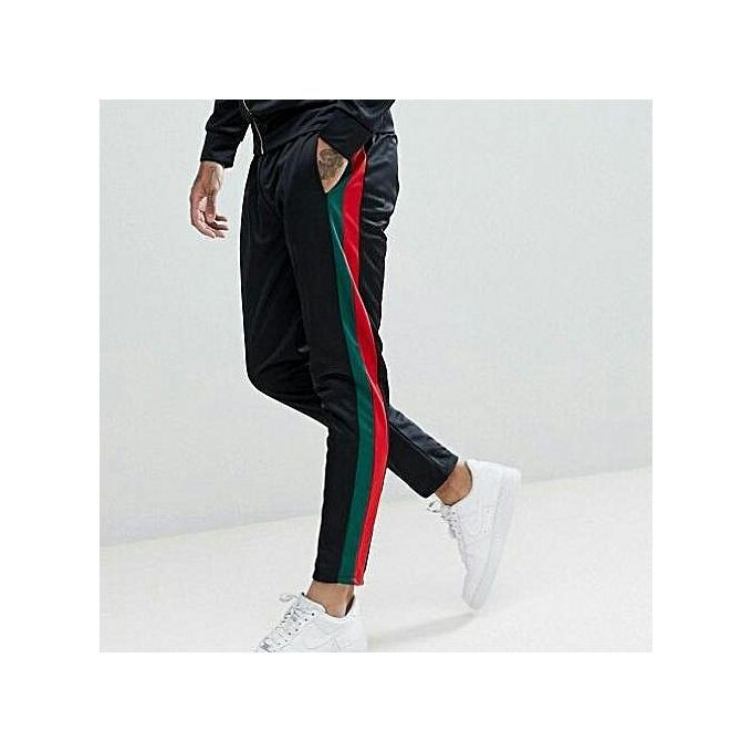Green stripe joggers online