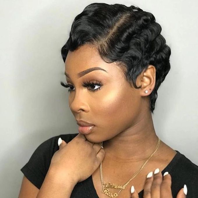 Generic Lace Front Human Hair Short Finger Wave U Part Wig Jumia