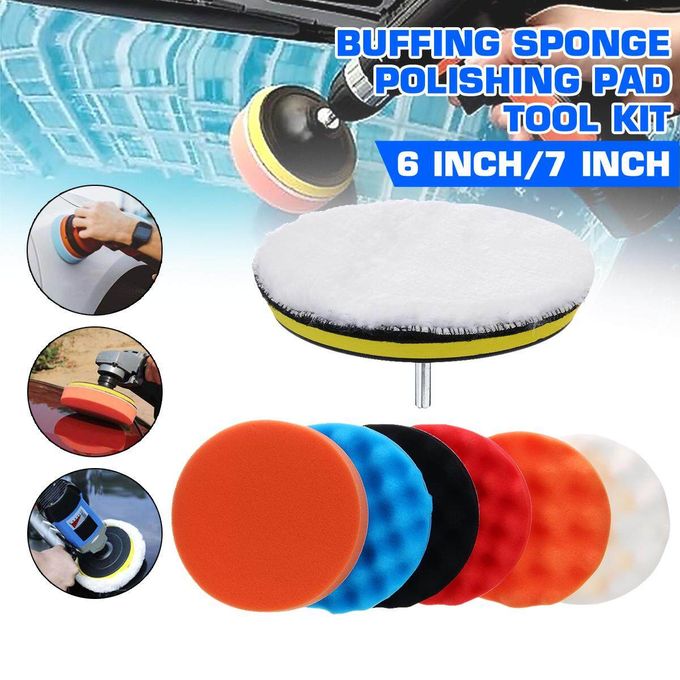 9pcs 5 Inch Car Buffing Pads Polishing for Drill Sponge Kit Waxing Foam  Polisher