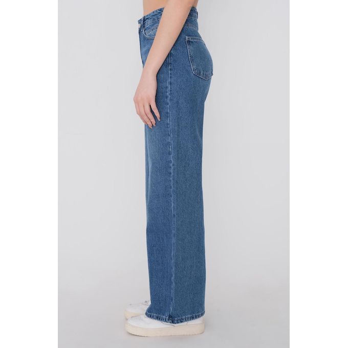 Addax Women Blue Wide Leg Jeans PN7816 
