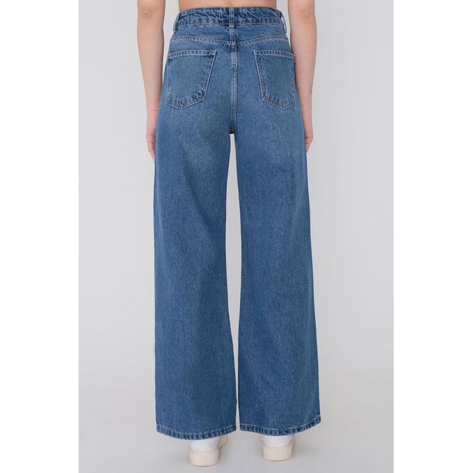 Addax Women Blue Wide Leg Jeans PN7816 