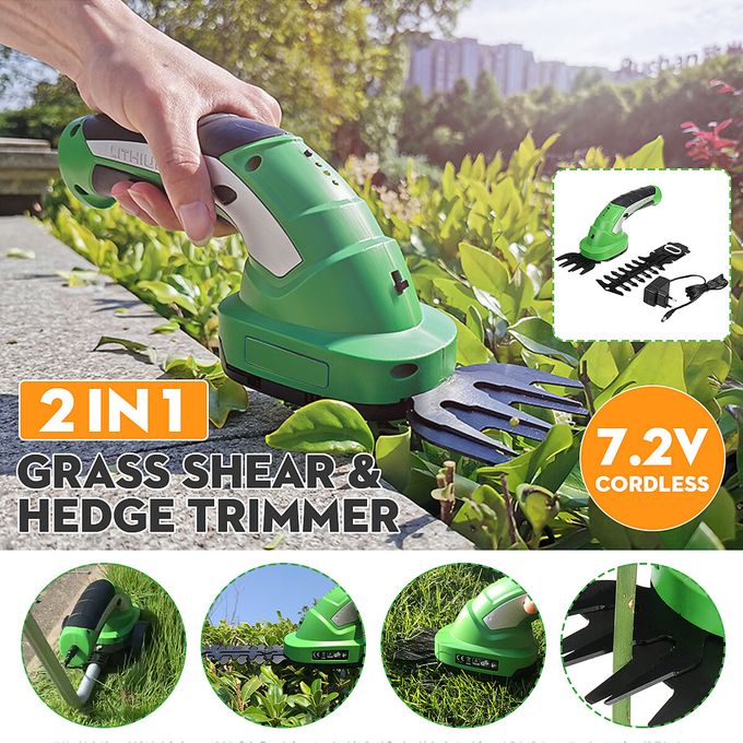 product_image_name-Generic-2 In 1 Cordless Rechargeable Grass Shear Lawn Mower Garden Pruning Hedge Trimmer-1