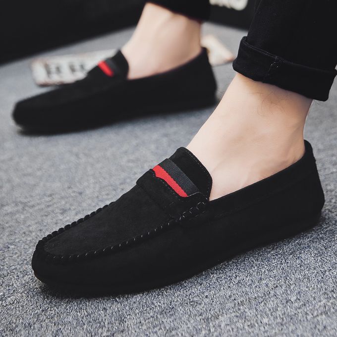 mens casual black loafers