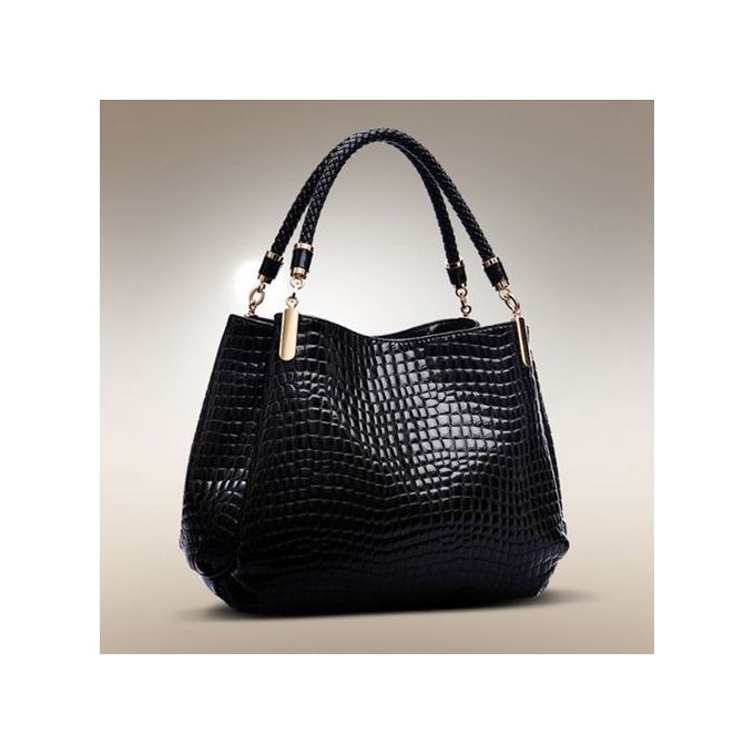 product_image_name-Fashion-Ladies Fashion Crocodile Pattern Patent Leather Handbag-1