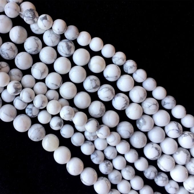 4mm White Howlite Round Stone Beads | Hackberry Creek