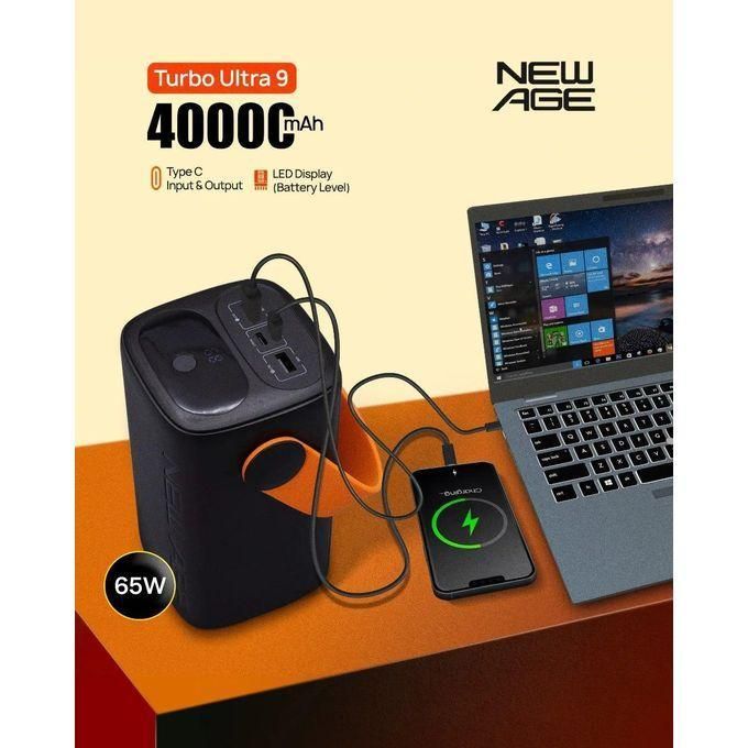 SUPER FAST 40000mAh SOLID Input Power Bank Black