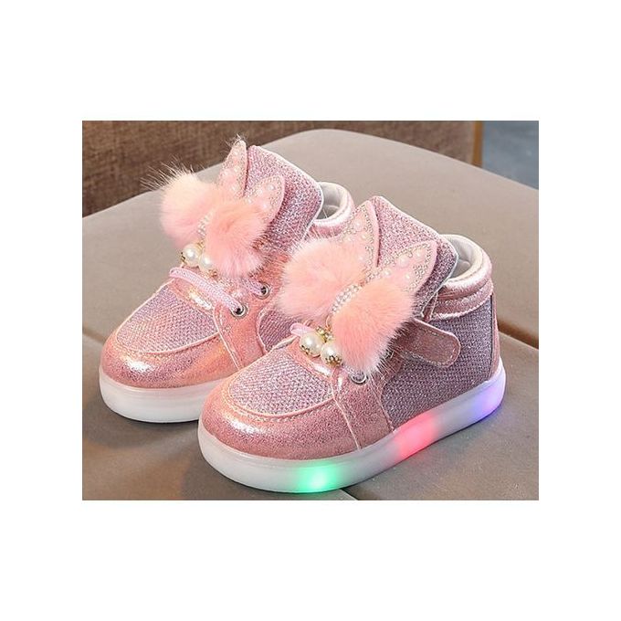 Fashion Children's LED Lights Shoes Girls Cartoon Baby Shoes-pink ...