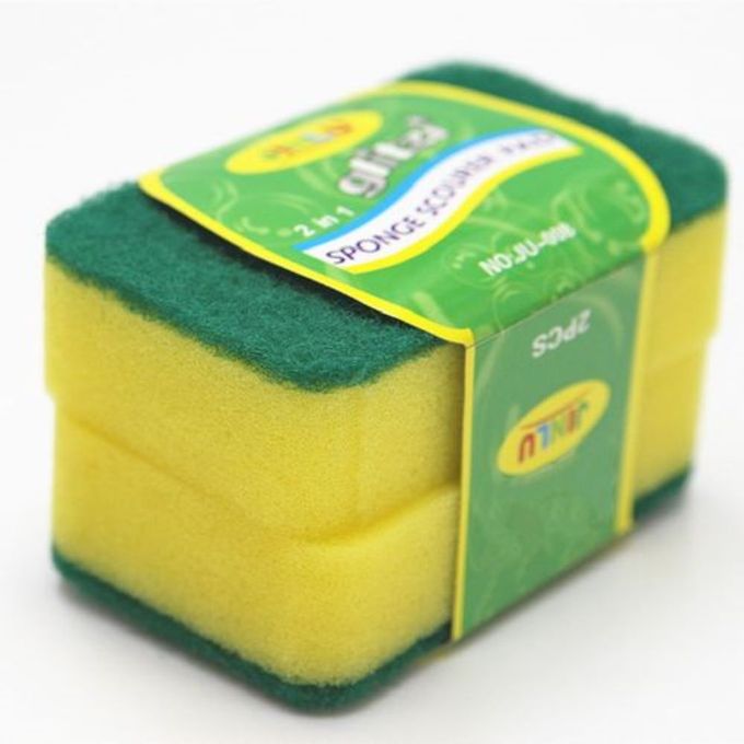 Generic Sponge Scouring Pads Dish Washing Scrubber - 2pcs