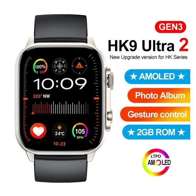 Generic HK9 Ultra 2 AMOLED Smartwatch With ChatGPT,, AI Watch Face
