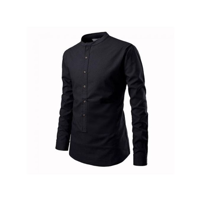 Praaaaempire Casual Black Bishop Neck 