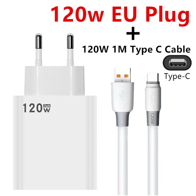 Chargeur USB 120W Gan Charge rapide QC 5.0 pour iPhone 14 13 12 xiaomi 12t  pro 11t Samsung Type-C Cable USB Charge de t¿¿l¿¿phone portable