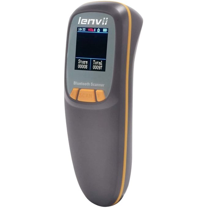 product_image_name-Lenvii-R777 Portable Bluetooth Barcode Scanner Wireless With LCD Screen Handheld 2D Barcode Reader QR Code Scanner-1