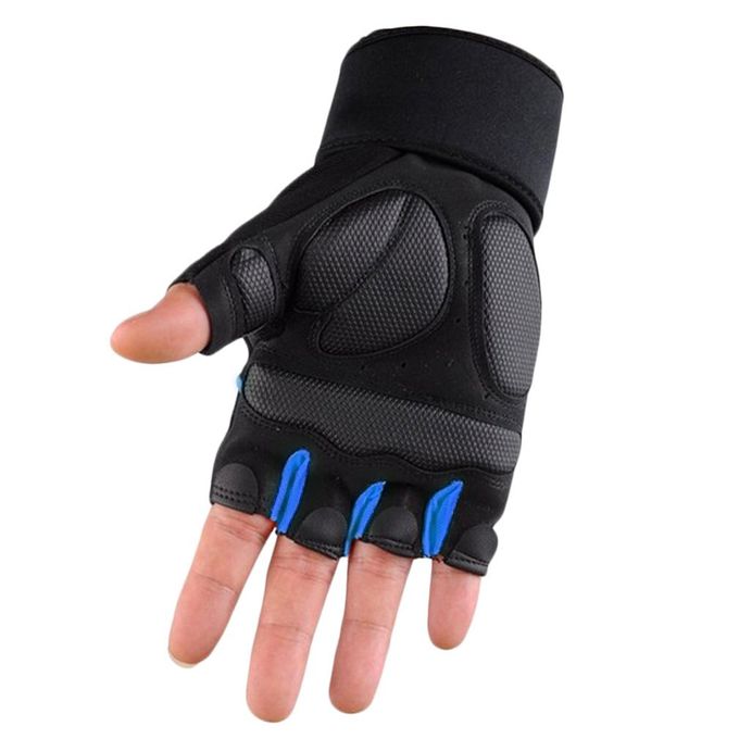 Generic Work Gloves Fitness Exercise Training Gym Gloves Half Finger  Weightlifting Gloves Multifunction For Men Women Blue XL