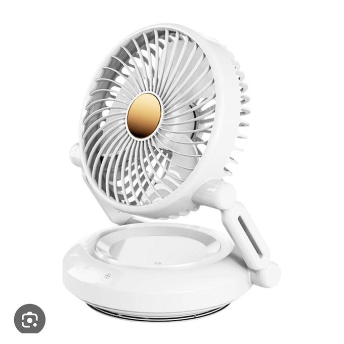 Generic Mini Rotating Rechargeable Desktop Fan with LED