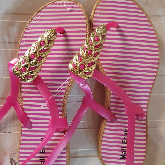pink rubber sandals