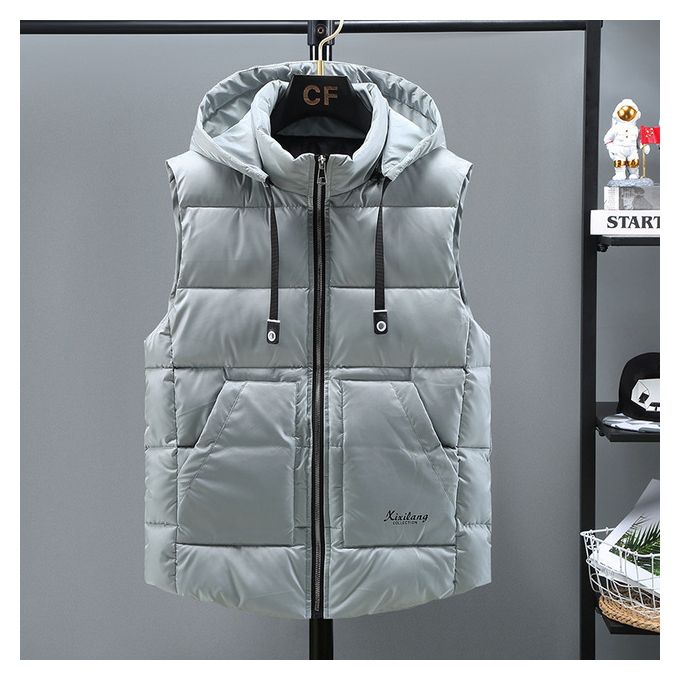 Generic New Winter Vest Reversible Hooded Sleeveless Jackets Men's Vest  Plus Jacket