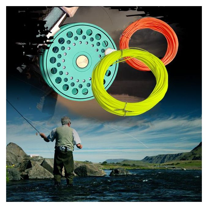 Generic 100ft 1f-8f Weight Forwad Floating Fly Fishing Line Fluo Front  Welded Loop Fly Line Fishing Goods Pesca Fishing Accessories