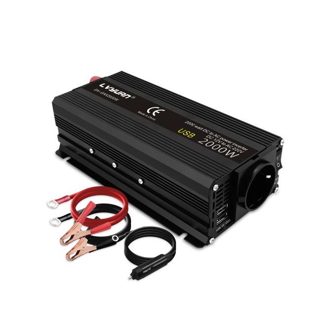 Generic Car Inverter 12V 220V Power 500W/1500W/2000W Converter 2 USB EU  Socket Webasto 12 Volts Auto Inversor12v 220 V Transformer Solar-12V 220V  500W