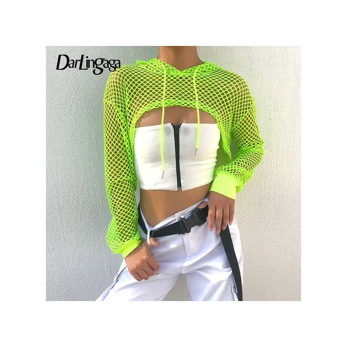 lime green mesh top