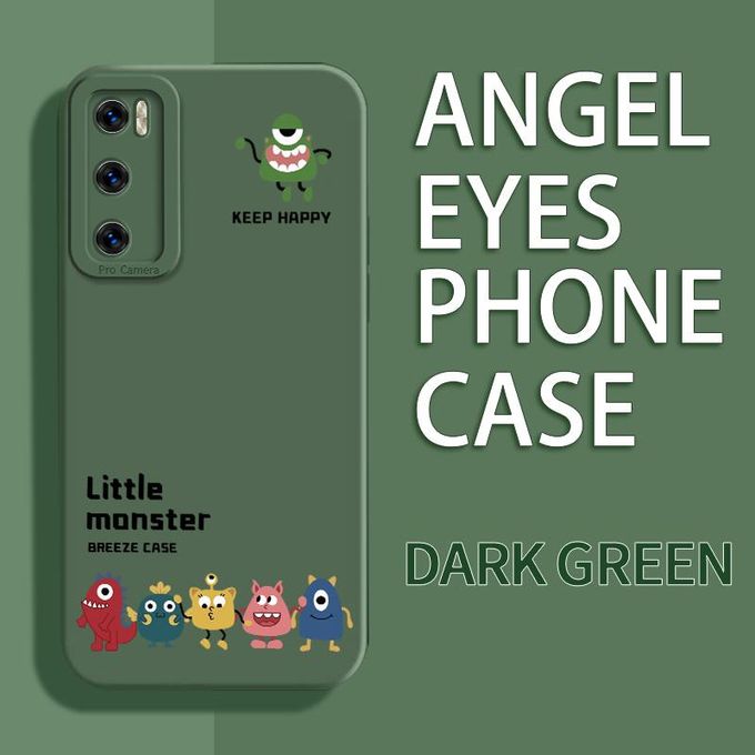 product_image_name-Generic-Angel Eyes TPU Phone Case for vivo V20 SE Y70 2020 Little Monster Case Soft Lens Protection Shockproof Back Cover-Green-1