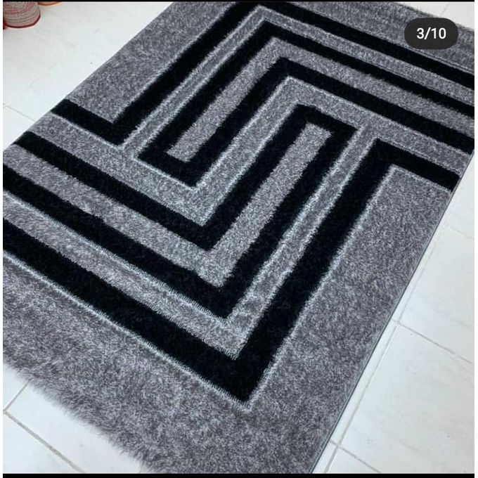 Generic Shaggy Centre Rug 4by6 5by7 Ft Ash Black Jumia Nigeria