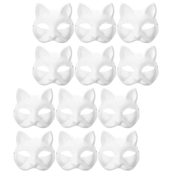 Generic DIY Unpainted Masquerade Masks Cat Masks White Cat Masks