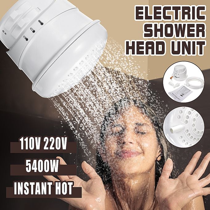 Generic 5400W 110V/220V Electric Instant Hot Water Heater Bath Tool Shower  Head Bathroom Beige | Jumia Nigeria