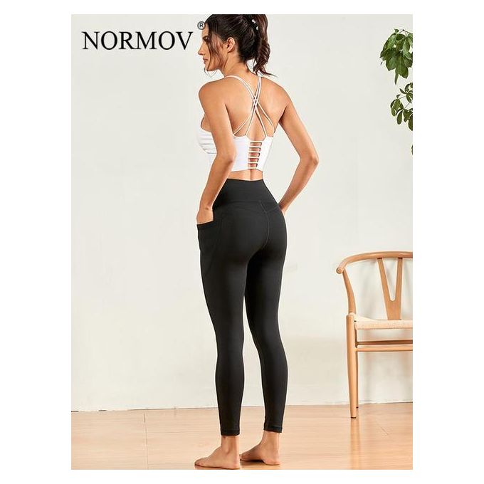 Generic Normov Leggings Seamless Women Portable Pockets On Both Sides High  Waist Black Pants Leggins Elastic Workout Sports Gym Leggings