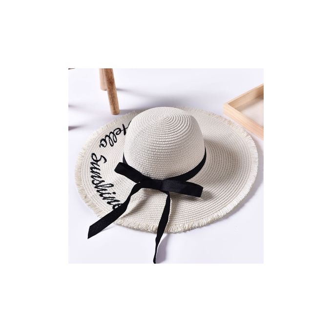 Fashion (56-58cm) Embroidery Summer Straw Hat Women Wide Brim Sun  Protection Beach Hat 2020 Adjustable Floppy Foldable Sun Hats For Women  Ladies