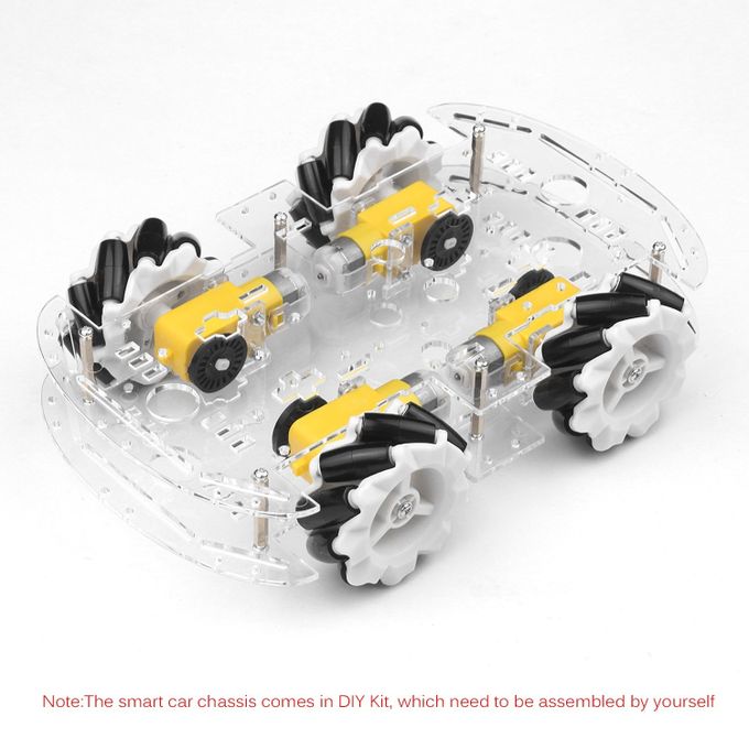Generic 4WD Smart Car Chassis DIY Kit Omni-mobile Dual Layer