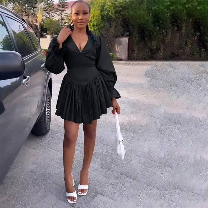 Latest English Short Gown Styles Fashion Shopping BLACK FLARE