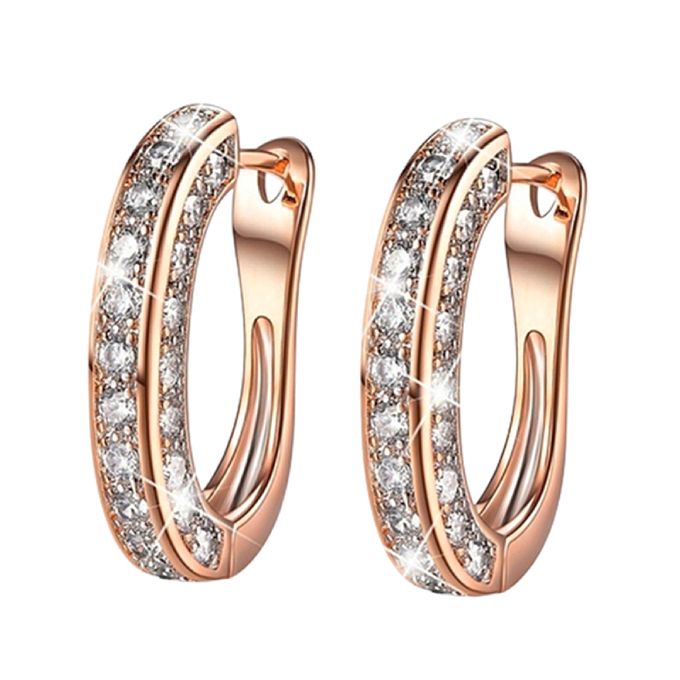 product_image_name-Fashion-1 Pair Earrings Charm Attractive Ring Shape Dainty-Rose Gold-1