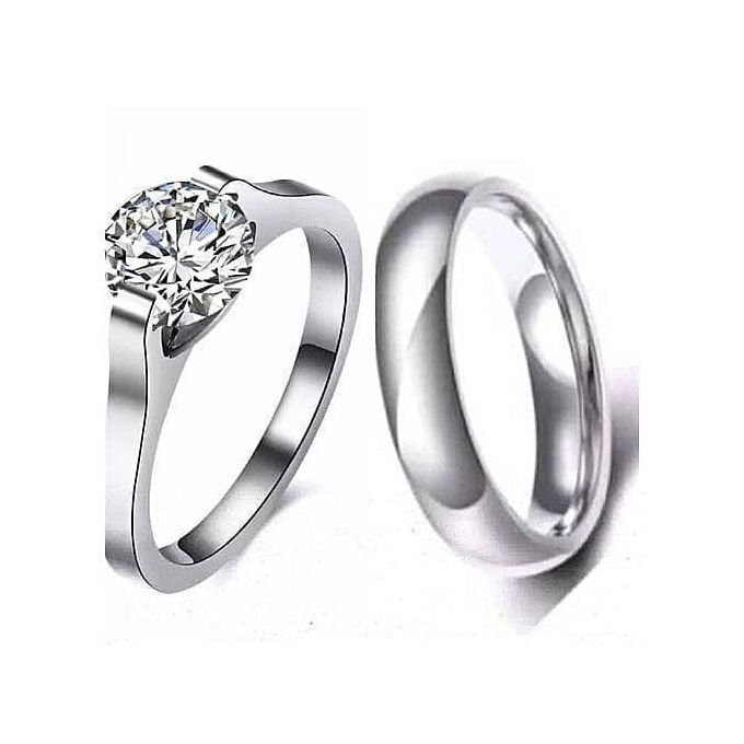 Fashion Titanium Steel Wedding Ring 2pieces Silver Jumia Nigeria