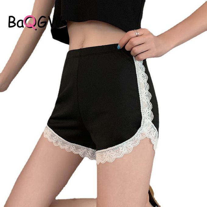 Fashion (Black)BaQGW Women Summer Safety Short Pants Lace Splicing