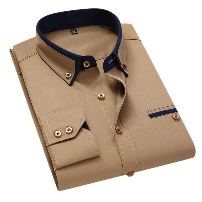 Long Sleeve Shirt Dress Shirt Brown 