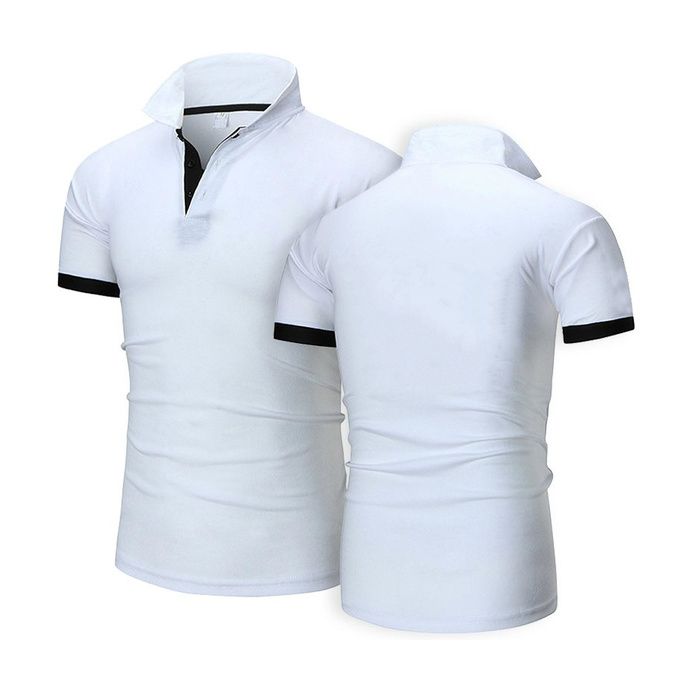 Fashion Fashion Men Stand Collar POLO T-Shirt Men Shirts-White | Jumia ...