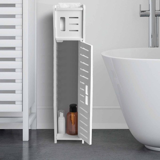 AOJEZOR Toilet Paper Holder Stand ：Bathroom Storage Cabinet for